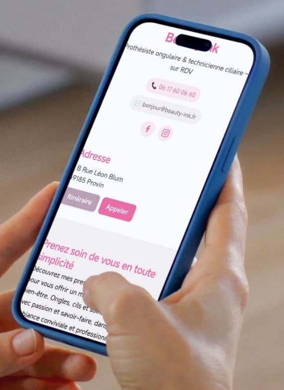 Exemple de page pro BeautyResa